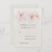 Roze hibiscus bloemenstrand bruiloft RSVP kaarten (Voorkant / Achterkant)