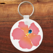 Roze Hibiscus Bloom Sleutelhanger (Voorkant)