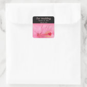 Roze Hibiscus Blossom Bruiloft Stickers (Tas)