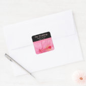 Roze Hibiscus Blossom Bruiloft Stickers (Envelop)