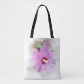 Roze Hibiscus Blossom Tote Bag (Voorkant)