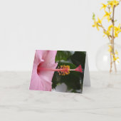 Roze Hibiscus-briefkaart Kaart (Gele Bloem)