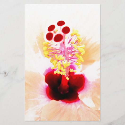 Roze Hibiscus Briefpapier (Voorkant)