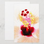 Roze Hibiscus Briefpapier (Voorkant / Achterkant)