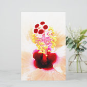 Roze Hibiscus Briefpapier (Staand voorkant)