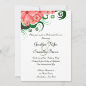 Roze Hibiscus Bruiloft repetitie diner uitnodiging (Voorkant)