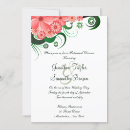 Roze Hibiscus Bruiloft repetitie diner uitnodiging