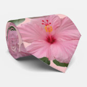 -roze hibiscus bruiloft stropdas (Opgerold)