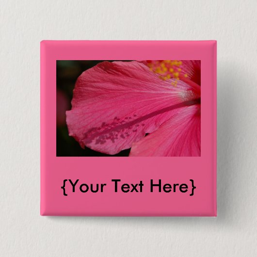 Roze Hibiscus Button (Voorkant)
