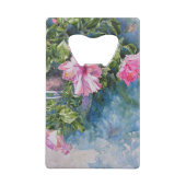 Roze Hibiscus Creditkaart Flessenopener (Achterkant)