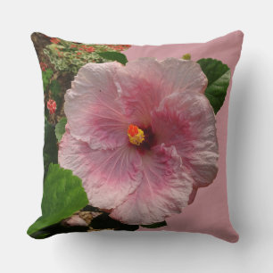 Roze Hibiscus Cust. BG-kleurenSierkussen Kussen