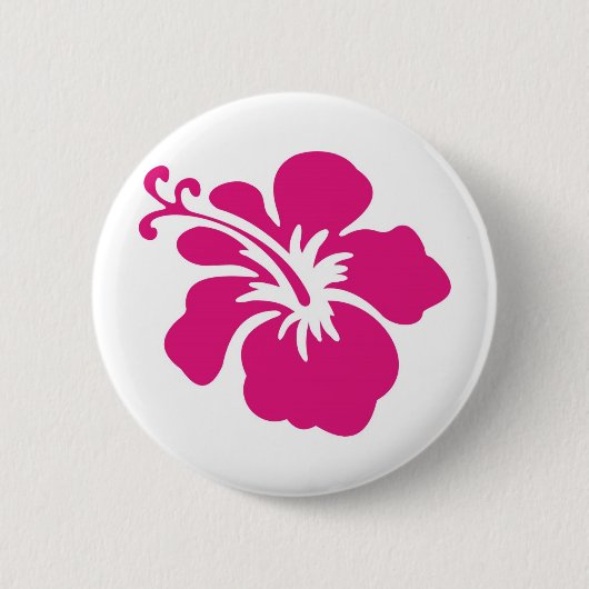 Roze Hibiscus Design Ronde Button 5,7 Cm (Voorkant)