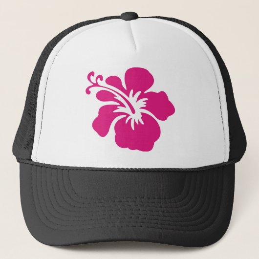 Roze Hibiscus Design Trucker Pet (Voorkant)