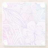 Roze Hibiscus Doodle Drager Onderzetter (Achterkant)