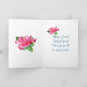 Roze Hibiscus Easter Blessings Wenskaart Feestdagen Kaart (Binnen)