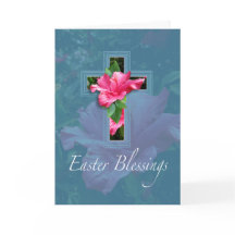 Roze Hibiscus Easter Blessings Wenskaart
