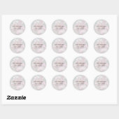 Roze Hibiscus en Ocean Water Adreslabel Ronde Sticker (Vel)