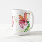 Roze Hibiscus en Red Camellia Garden Floral groot Koffiemok (Voorkant rechts)