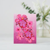 Roze Hibiscus en Schildpadden Honu Briefkaart (Staand voorkant)