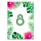 Roze Hibiscus en Tropische Bladeren Kaart (Achterkant)