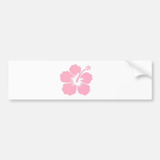 Roze hibiscus F Bumpersticker (Voorkant)