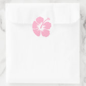 Roze hibiscus F Ronde Sticker (Tas)