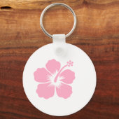 Roze hibiscus F Sleutelhanger (Voorkant)