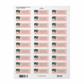 Roze Hibiscus Flamingo Return Address Etiket (Full Sheet)