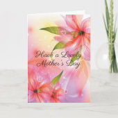 Roze Hibiscus Floral Mum Mooie Moederdag Kaart (Voorkant)