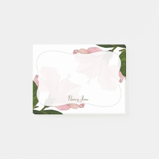 Roze Hibiscus Floral Photography - Bracket Post-it® Notes (Voorkant)