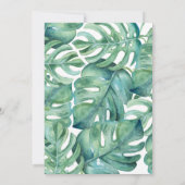 Roze Hibiscus Flow Monstera Leaf Formele bruiloft Kaart (Achterkant)