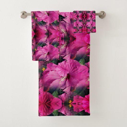 Roze Hibiscus Flower Abstract Bad Handdoek (Insitu)