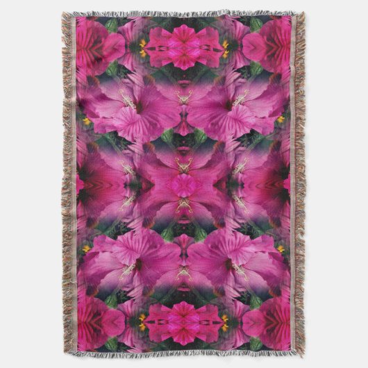 Roze Hibiscus Flower Abstract Deken (Voorkant Verticaal)