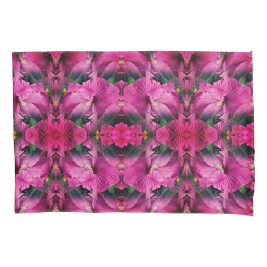 Roze Hibiscus Flower Abstract Kussensloop (Voorkant)