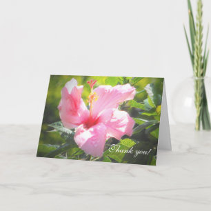 Roze Hibiscus Flower Bedankkaart