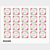 Roze hibiscus flower bespaart de datum sticker (Vel)