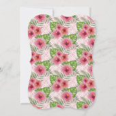 Roze Hibiscus Flower Bridal Shower Invitation Kaart (Achterkant)