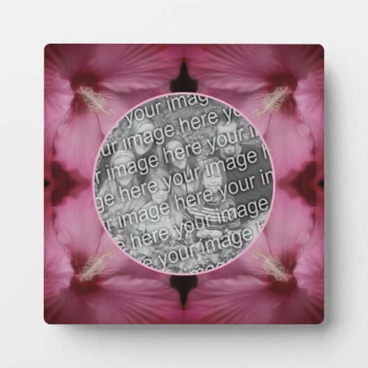 Roze Hibiscus Flower Creëer Uw eigen foto Fotoplaat (Voorkant)