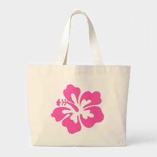 Roze Hibiscus Flower Grote Tote Bag