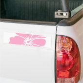 Roze Hibiscus flower H Bumpersticker (Op Truck)