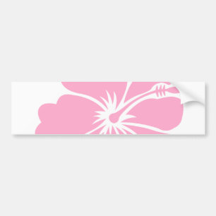 Roze Hibiscus flower H Bumpersticker