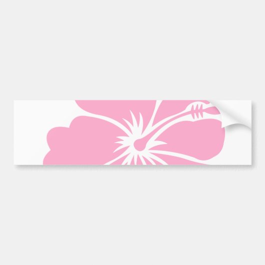 Roze Hibiscus flower H Bumpersticker (Voorkant)