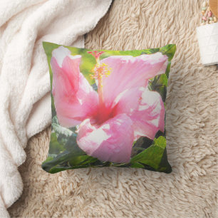 Roze Hibiscus Flower Kussen