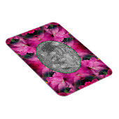 Roze Hibiscus Flower Lijst Creëer Uw eigen foto Magneet (Rechterzijde)