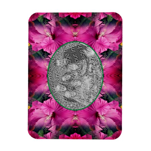Roze Hibiscus Flower Lijst Creëer Uw eigen foto Magneet (Verticaal)