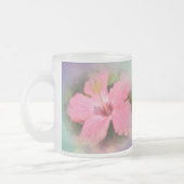 Roze Hibiscus Flower Matglas Koffiemok (Links)