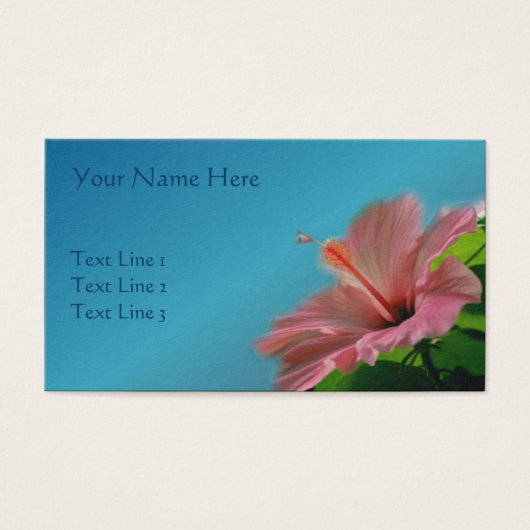 Roze Hibiscus Flower Natuur Visitekaartjes (Voorkant)
