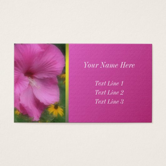 Roze Hibiscus Flower Natuur Visitekaartjes (Voorkant)