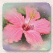 Roze Hibiscus Flower Onderzetter (Voorkant)
