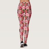 Roze Hibiscus Flower Pattern Leggings (Achterkant)